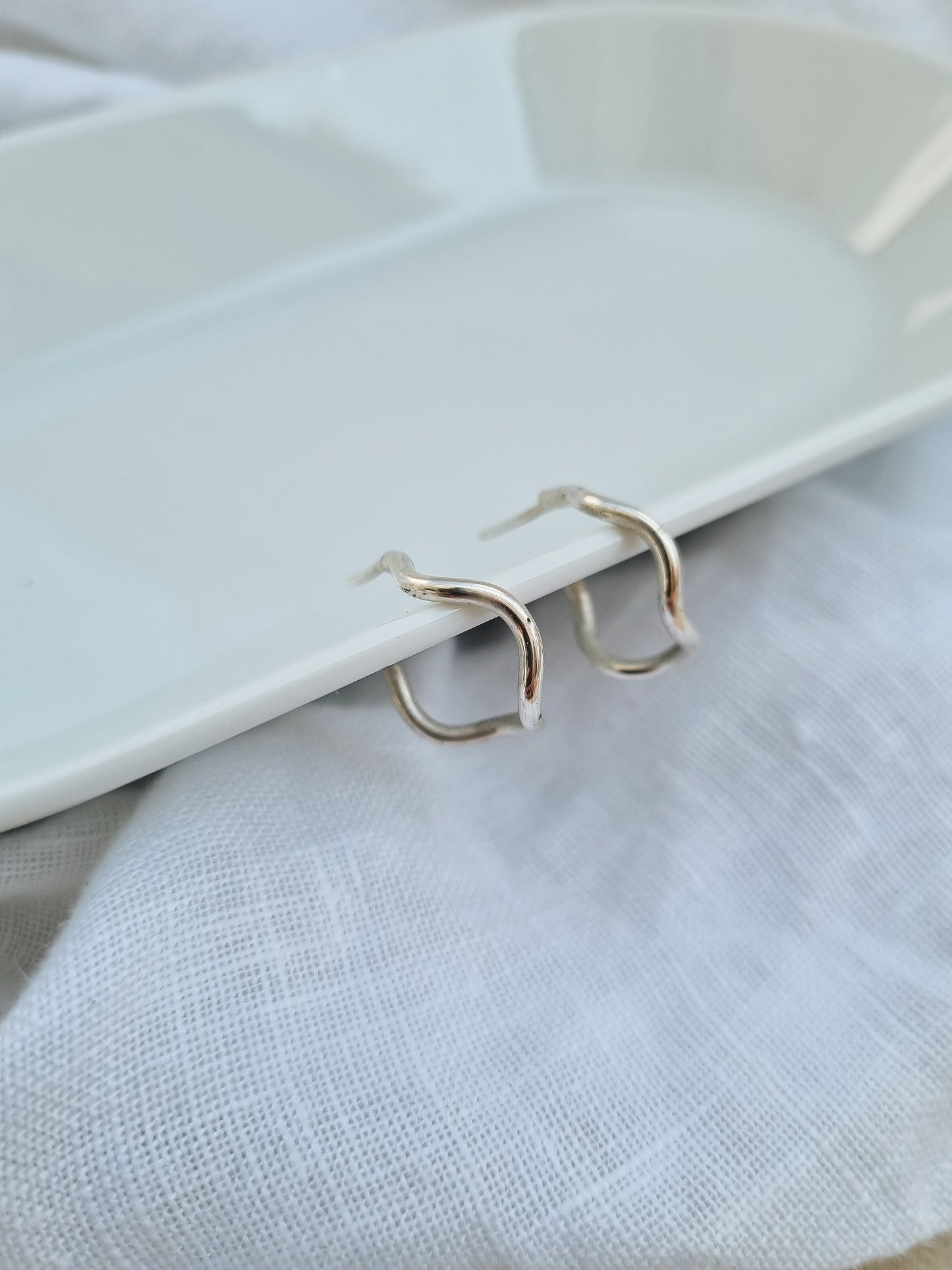 Sterling Silver Wavy Earrings