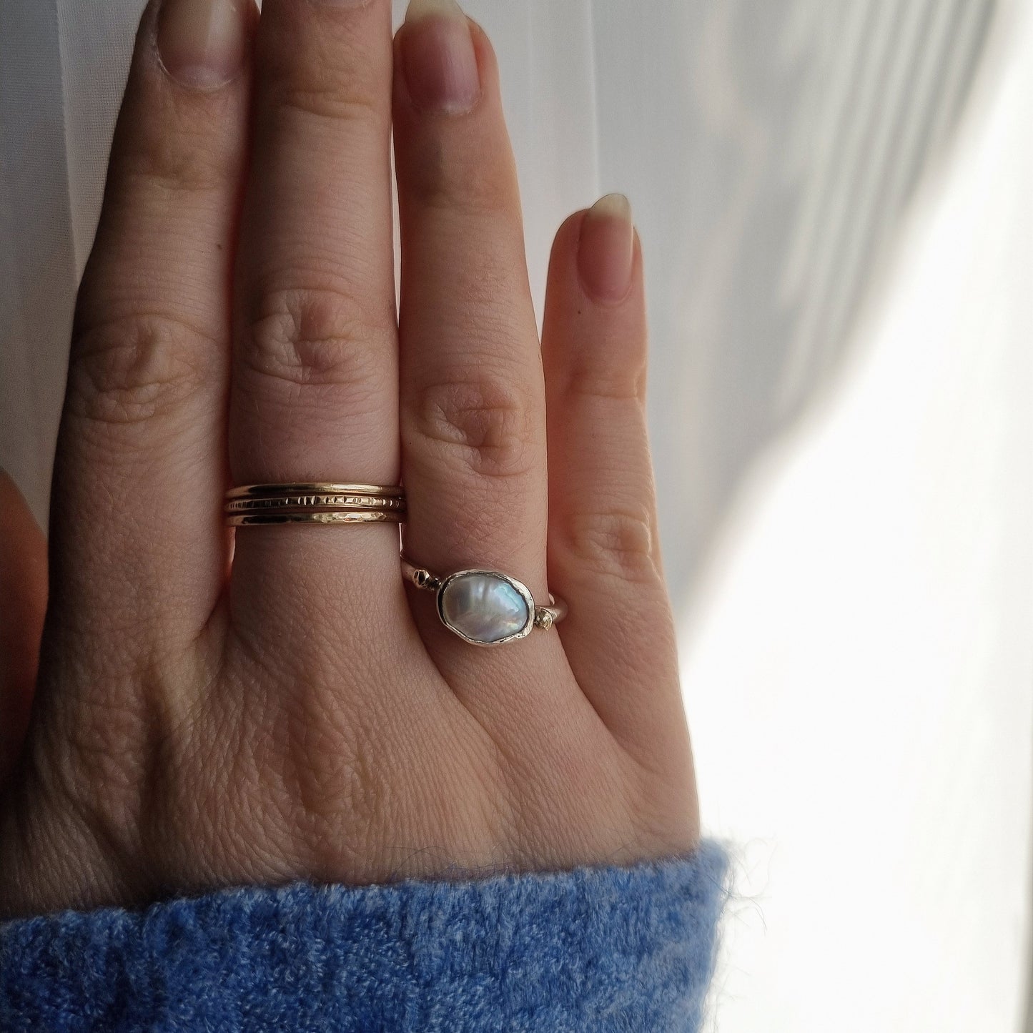Natural Keshi Pearl Ring
