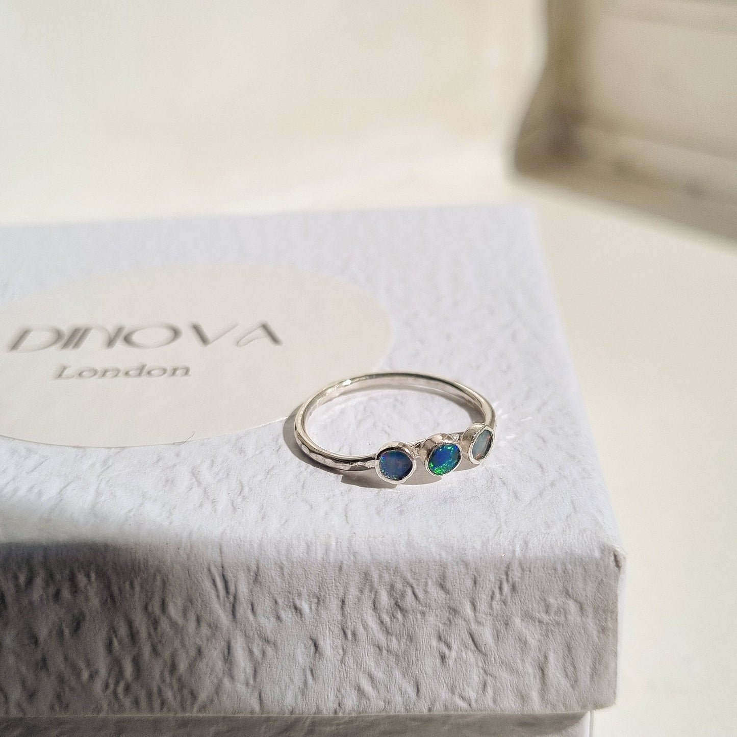 Sterling Silver Triple Stone Ring