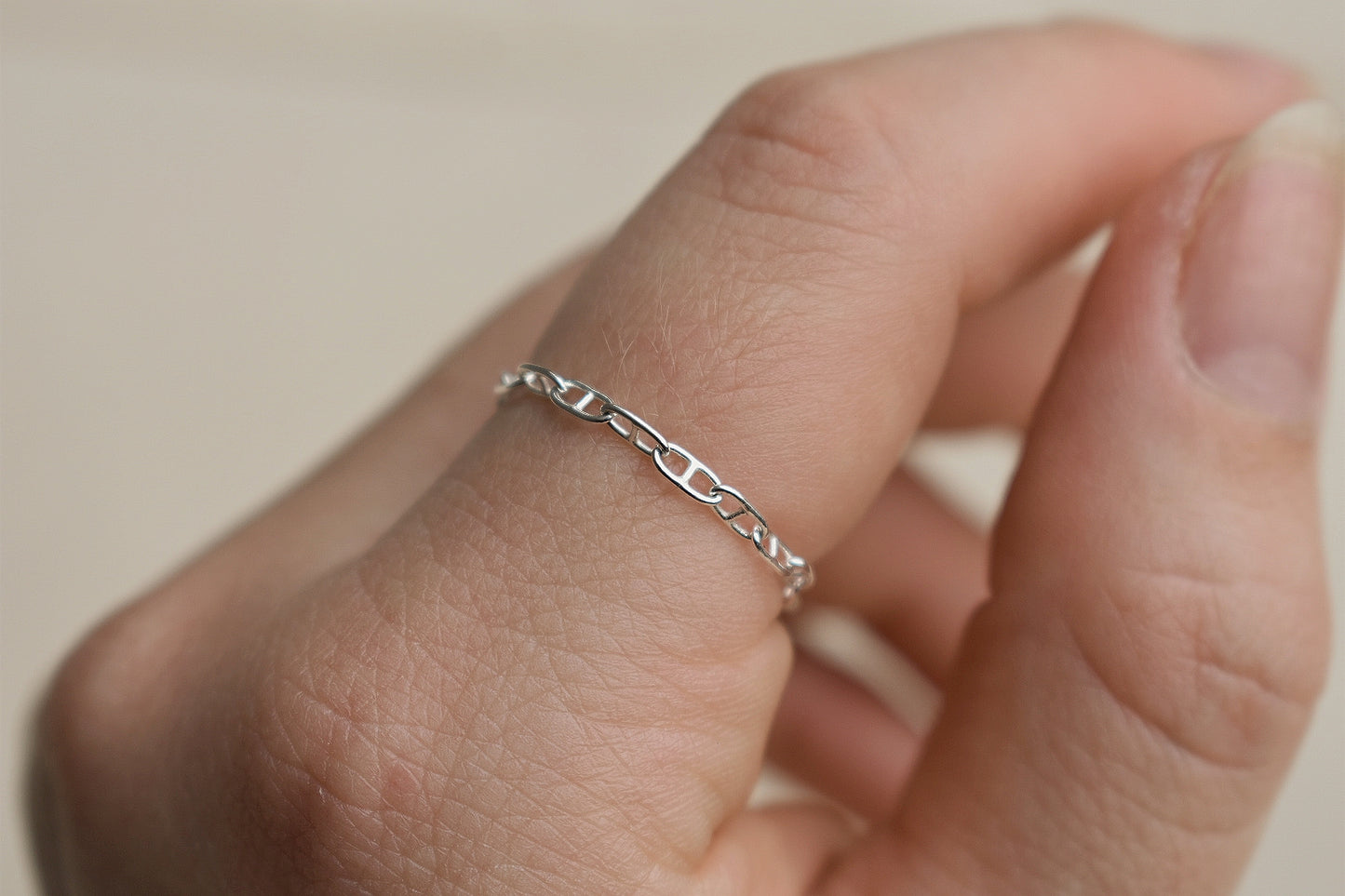 Sterling Silver Chain Ring