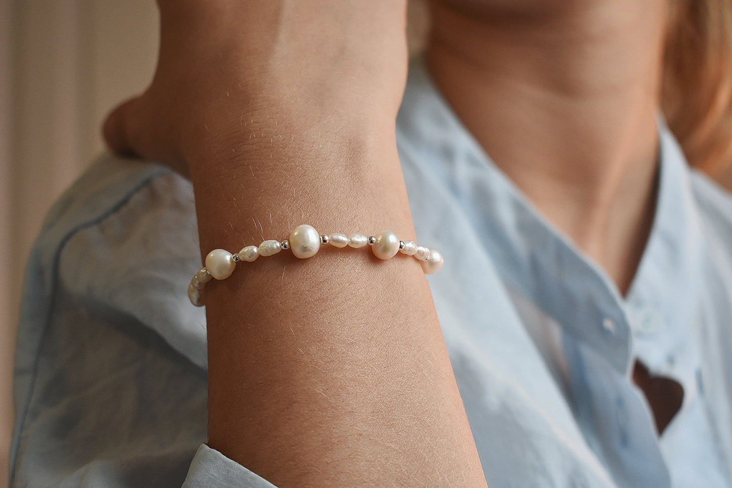 Freshwater Pearl Sterling Silver Bracelet