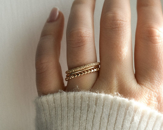 14k Gold Filled Textured Stacking Ring