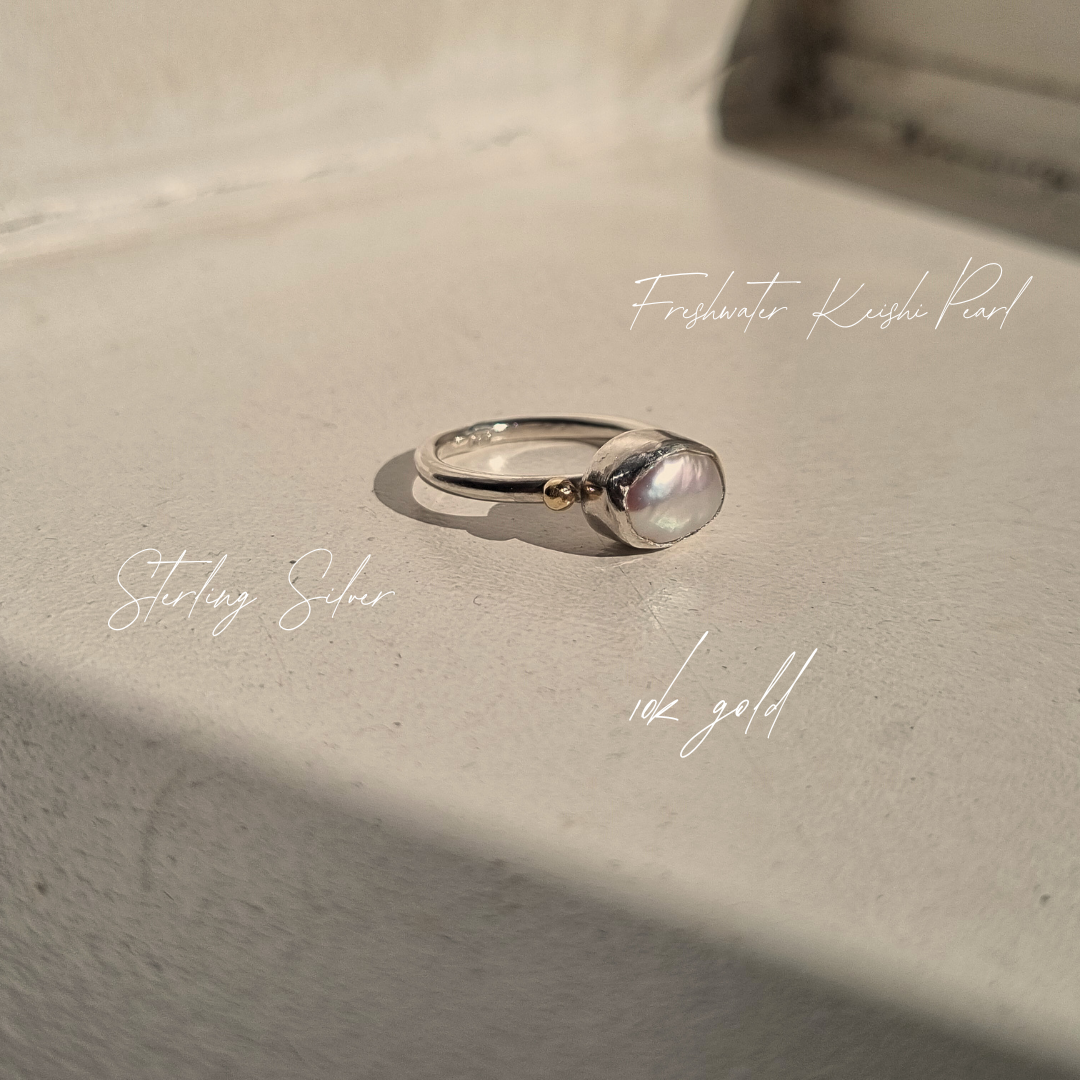 Natural Keshi Pearl Ring