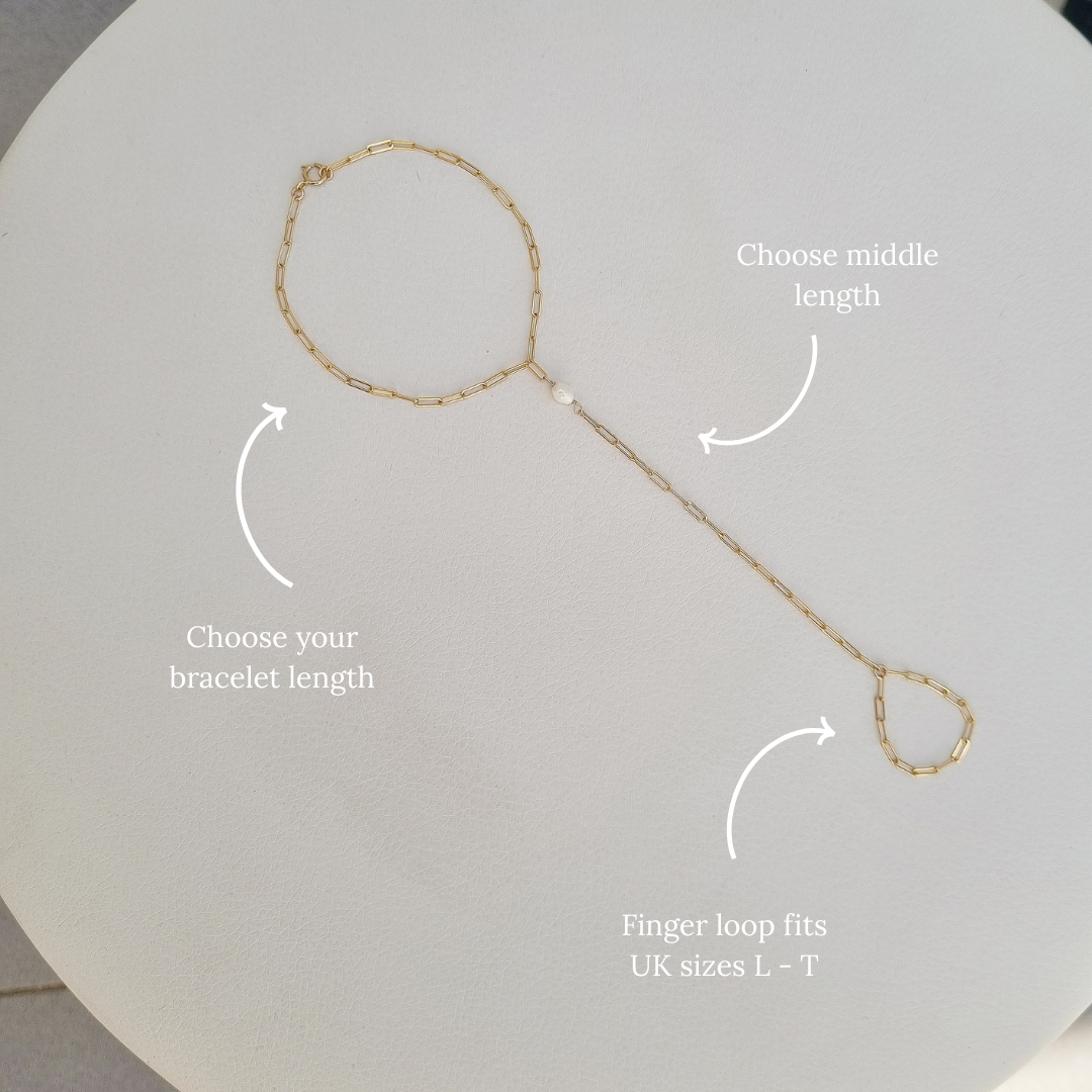 Gold Filled Pearl Hand Chain