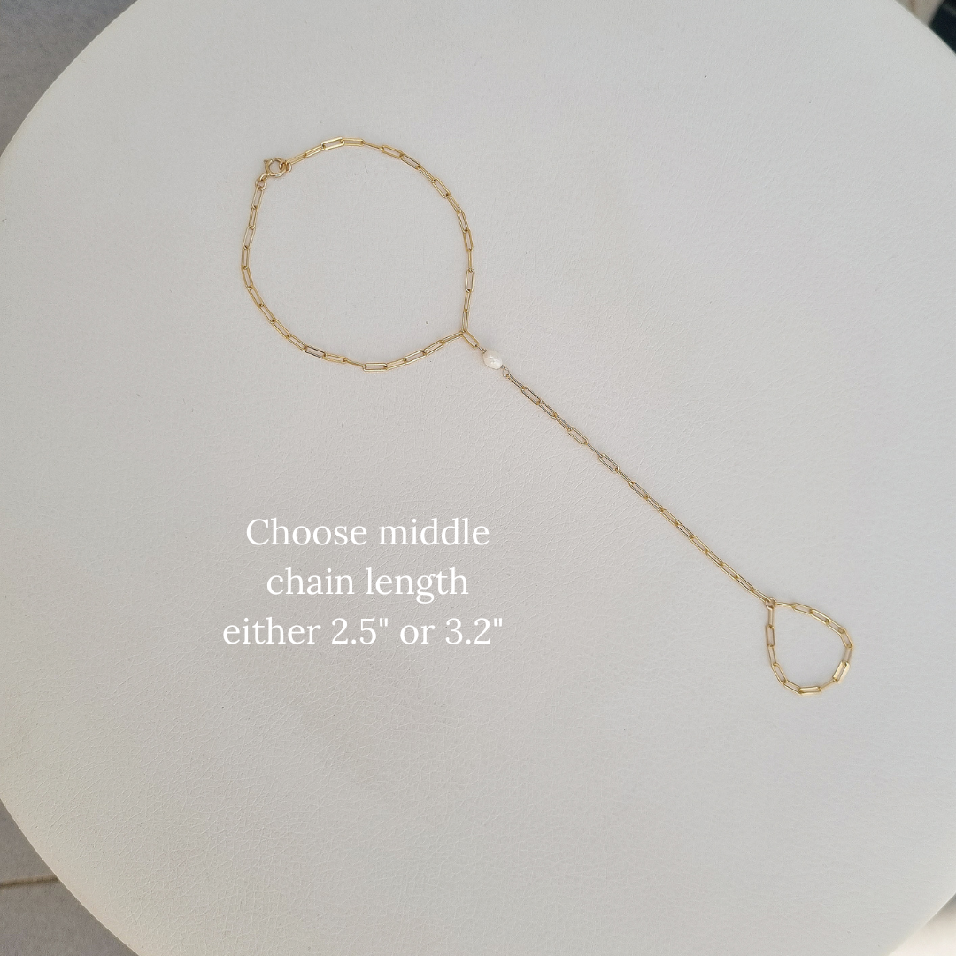 Gold Filled Pearl Hand Chain