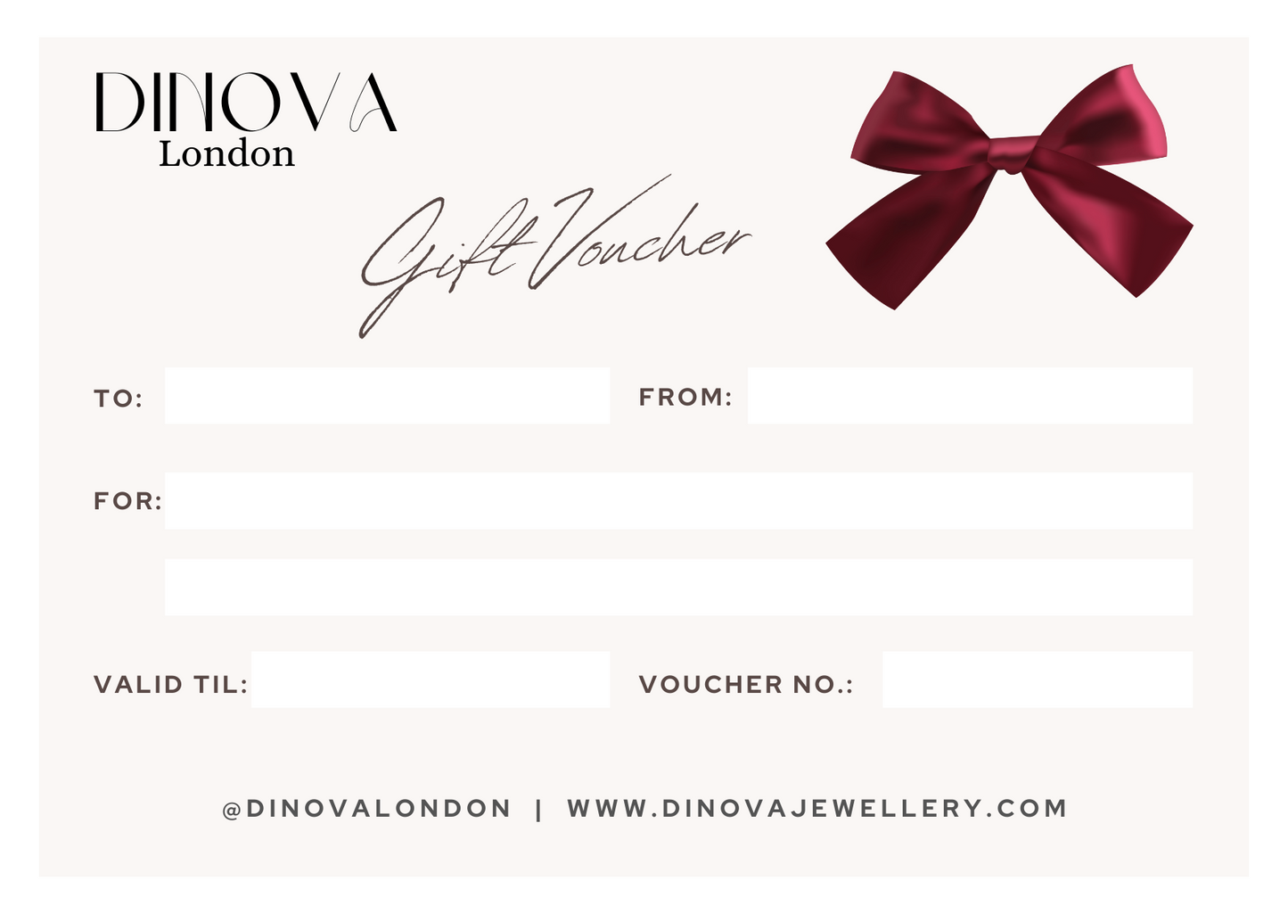 Dinova Jewellery Gift Voucher