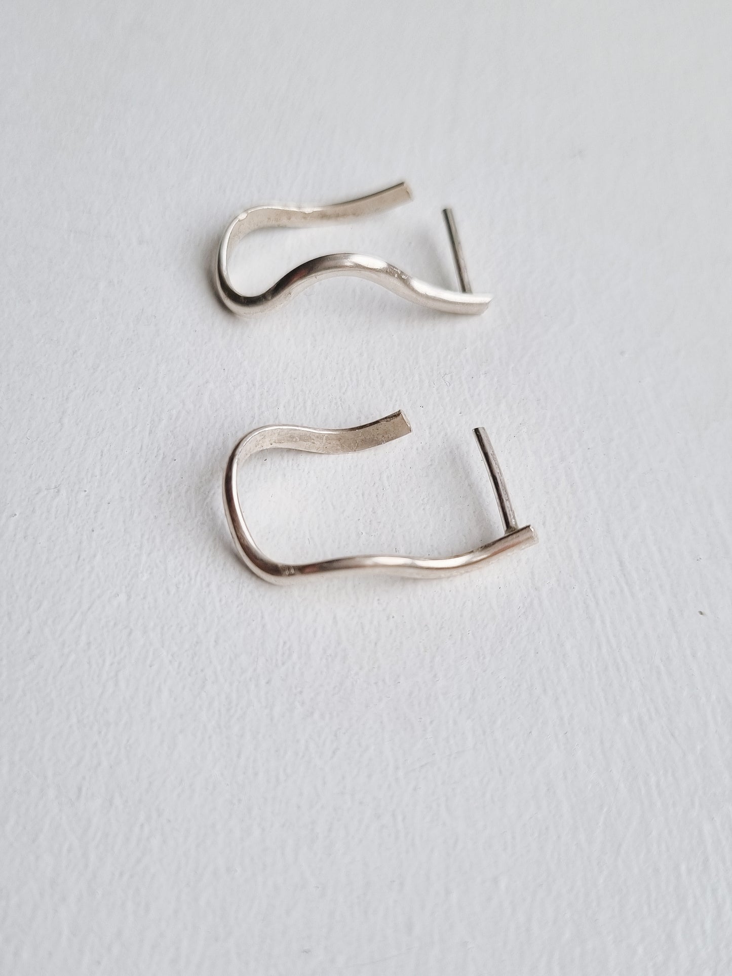 Sterling Silver Wavy Earrings