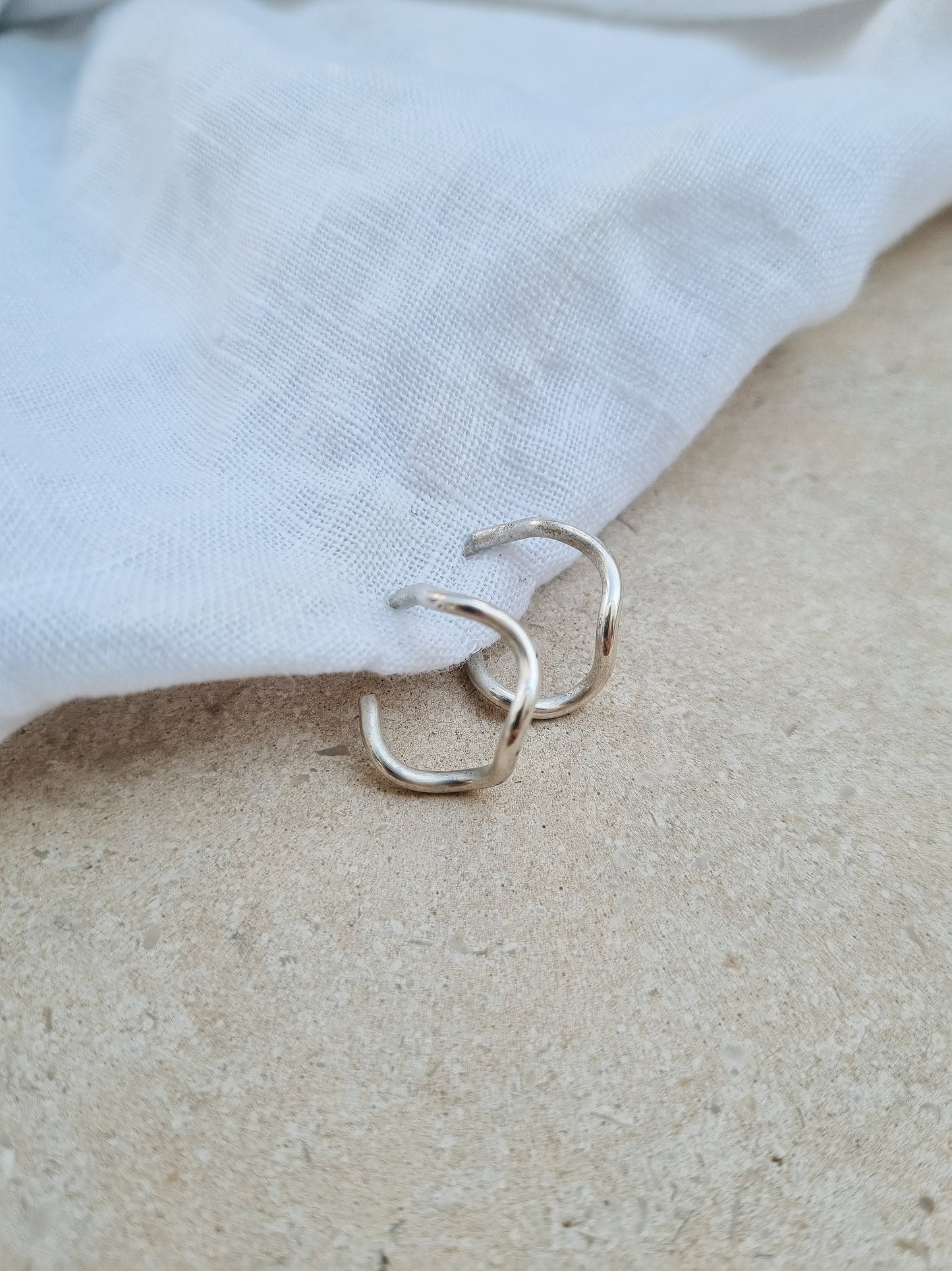 Sterling Silver Wavy Earrings