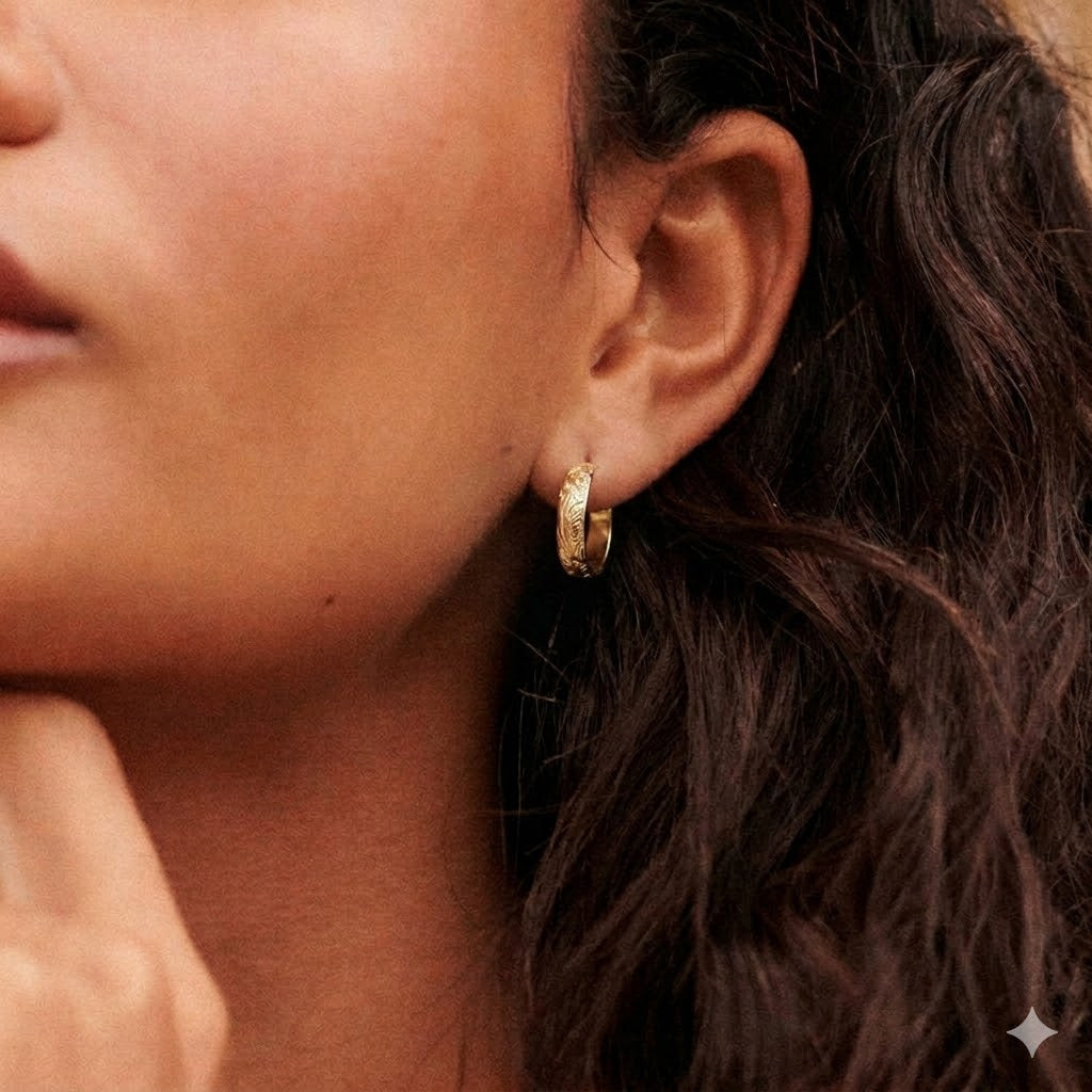 14k Gold Filled Floral Hoops