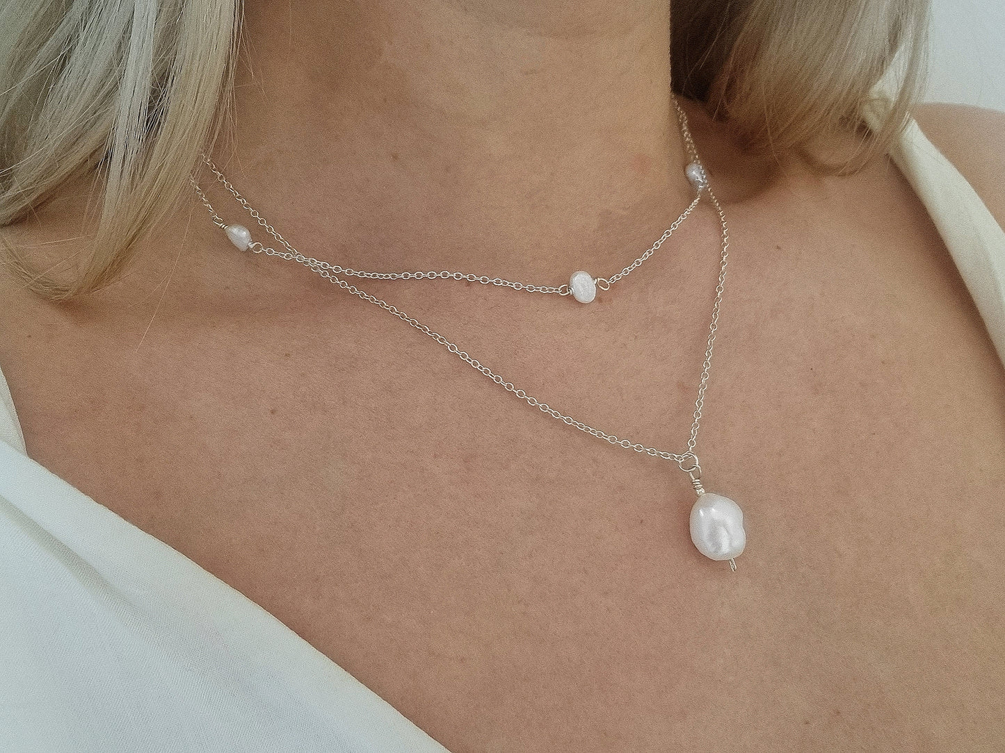 Freshwater Pearl Sterling Silver Necklace