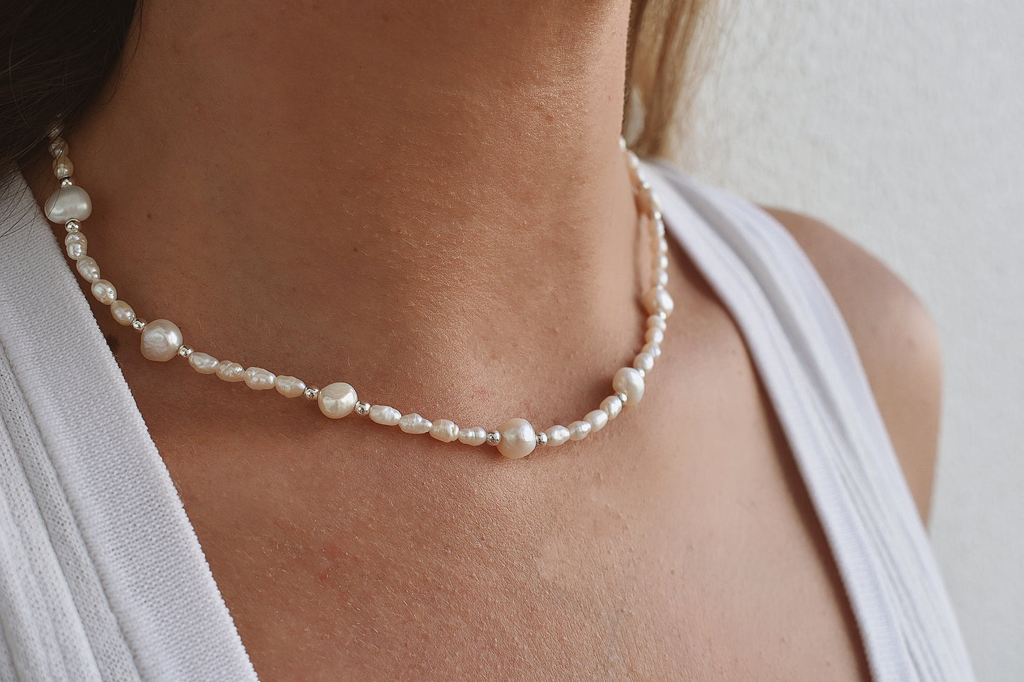 Freshwater Pearl Sterling Silver Necklace