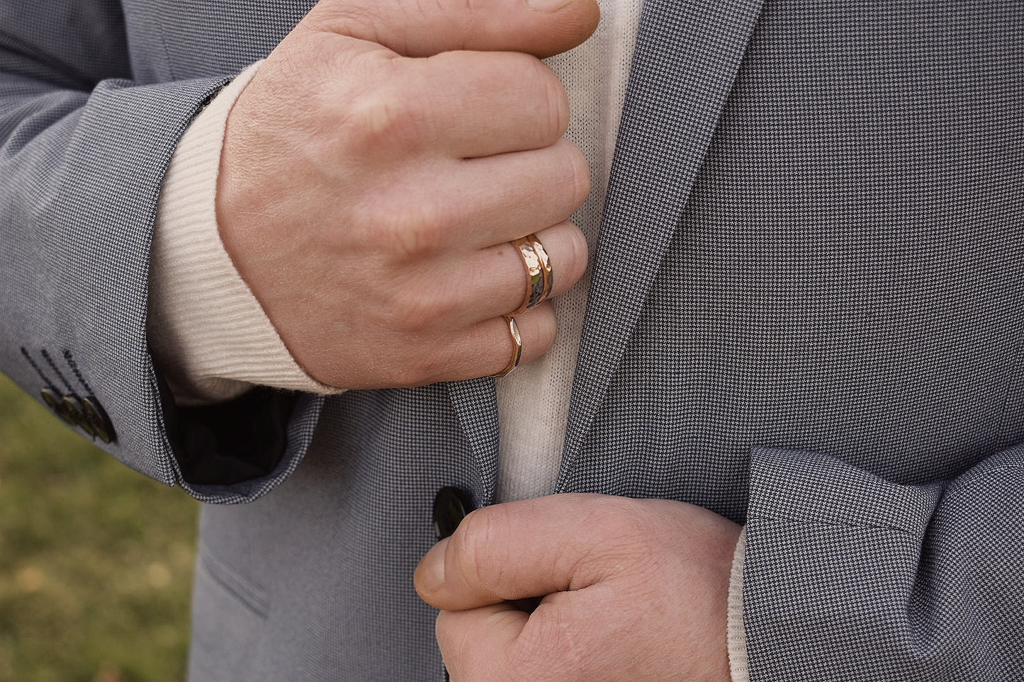 14k Gold Fill Unisex Hammered Ring