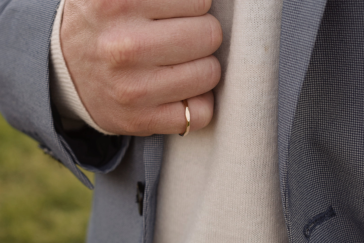 14k Gold Fill Unisex Hammered Ring