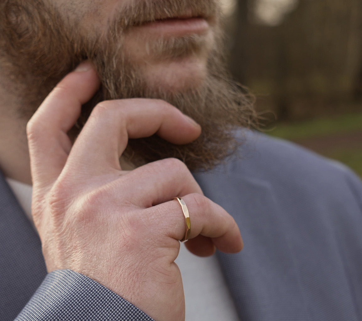 14k Gold Fill Unisex Hammered Ring