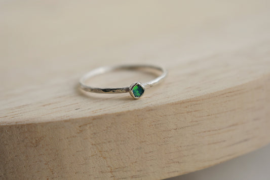 Sterling Silver Blue Australian Opal Ring