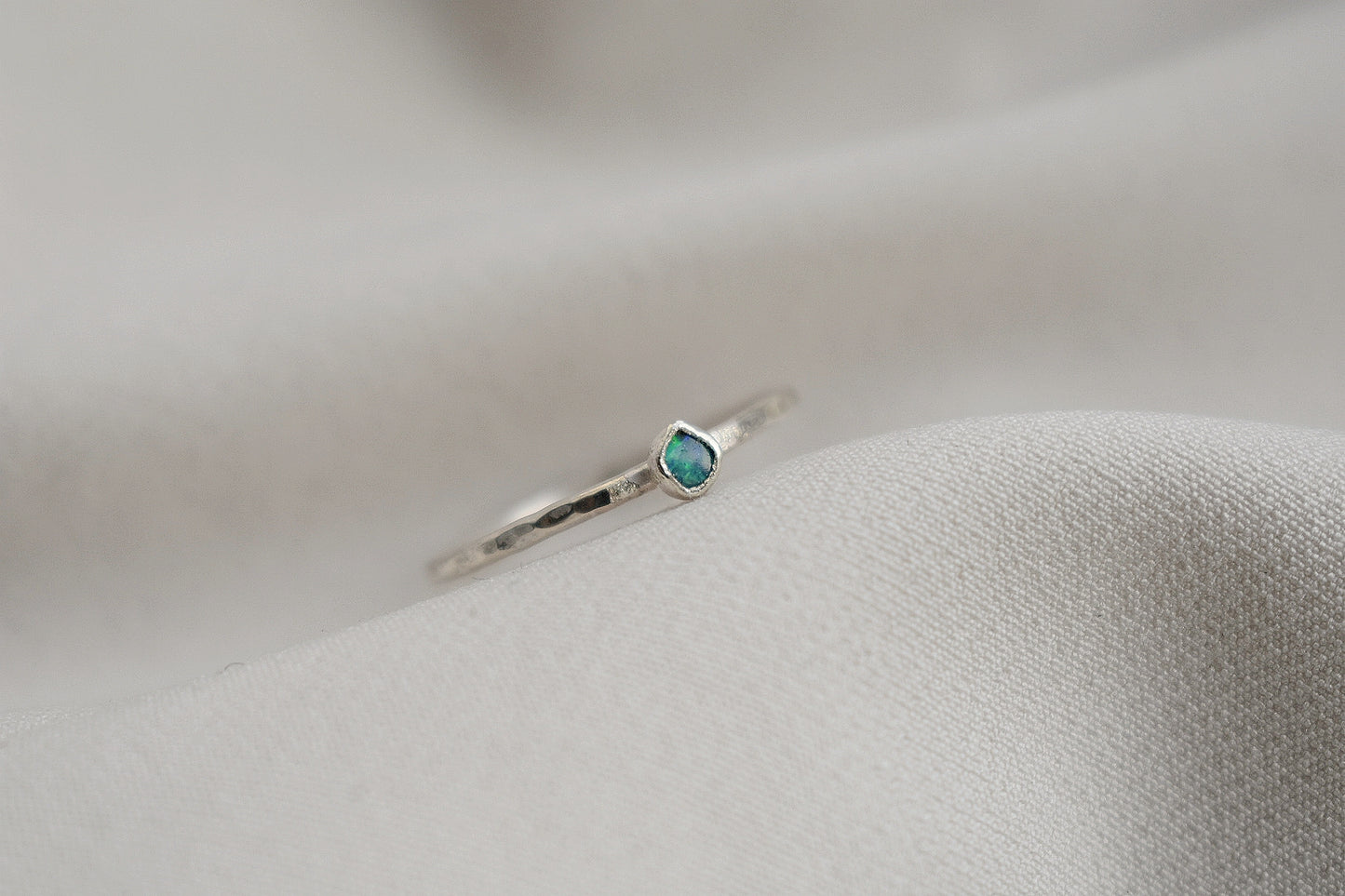 Sterling Silver Blue Australian Opal Ring