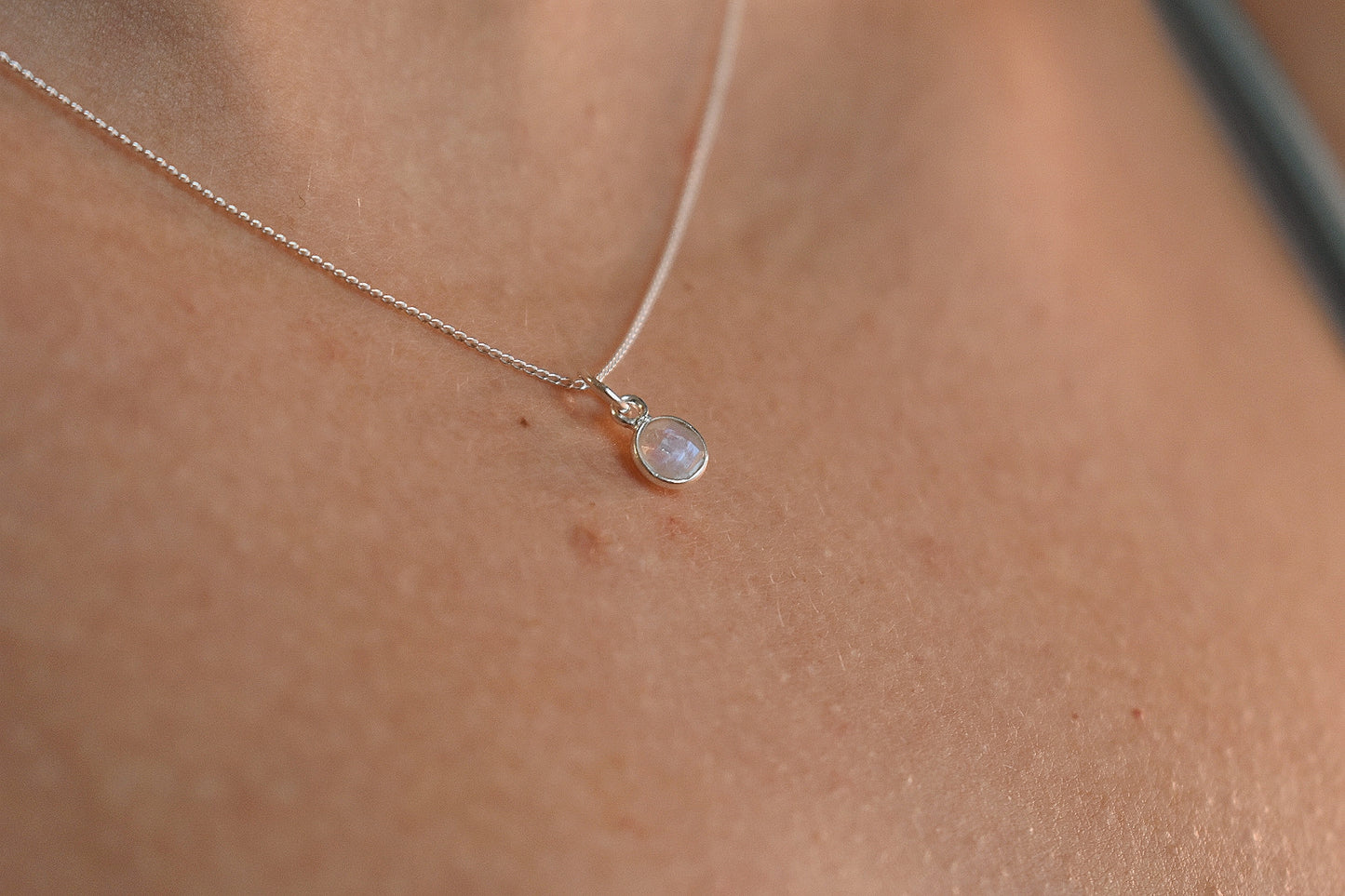 Sterling Silver Moonstone Pendant Necklace