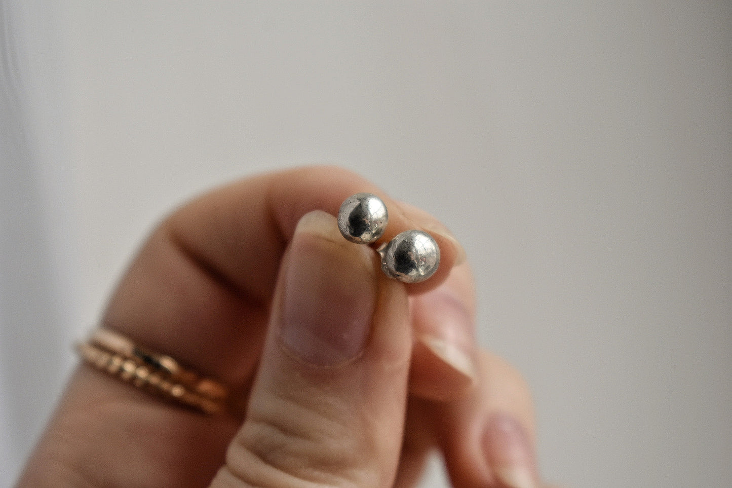 Sterling Silver Ball Stud Earrings