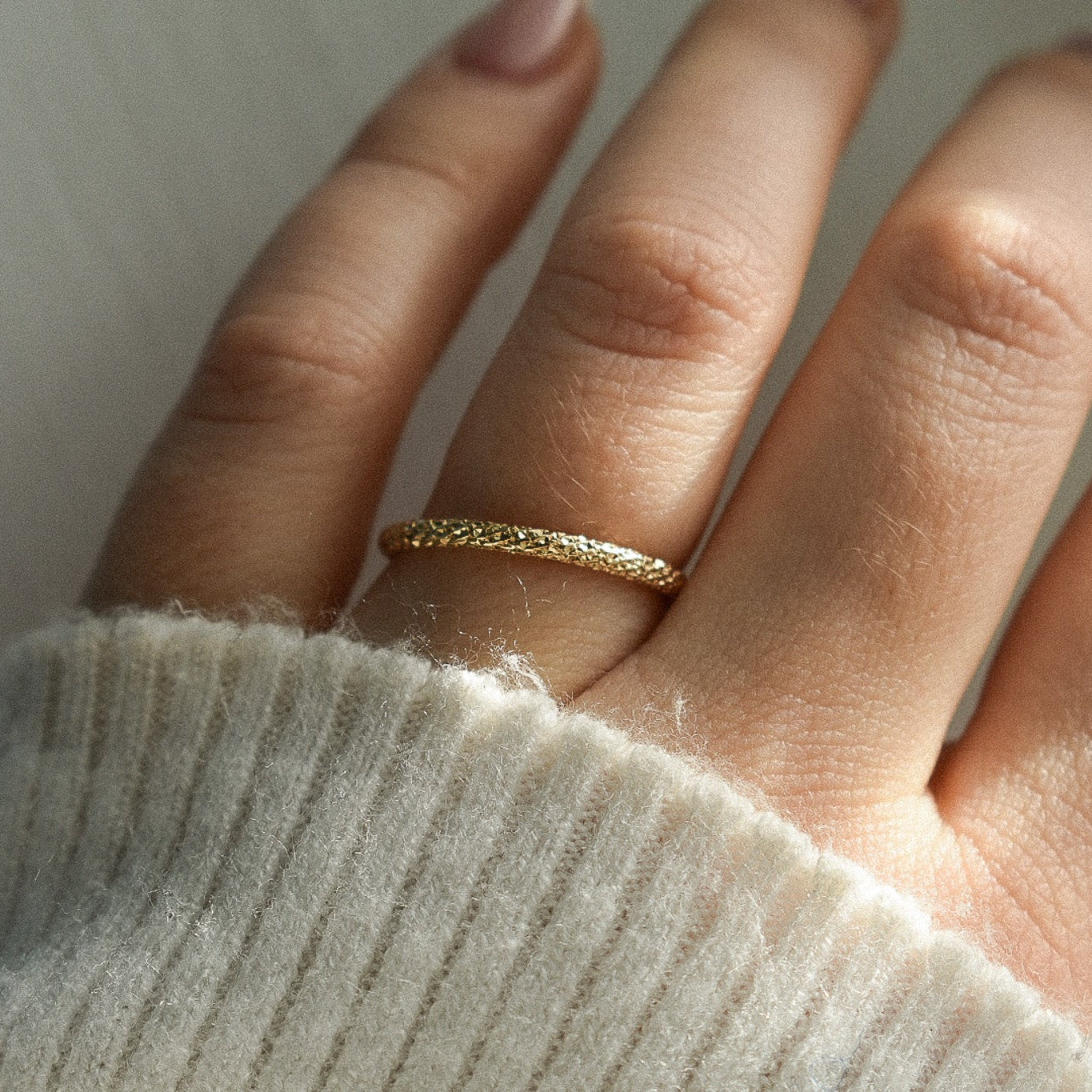 14k Gold Filled Textured Stacking Ring