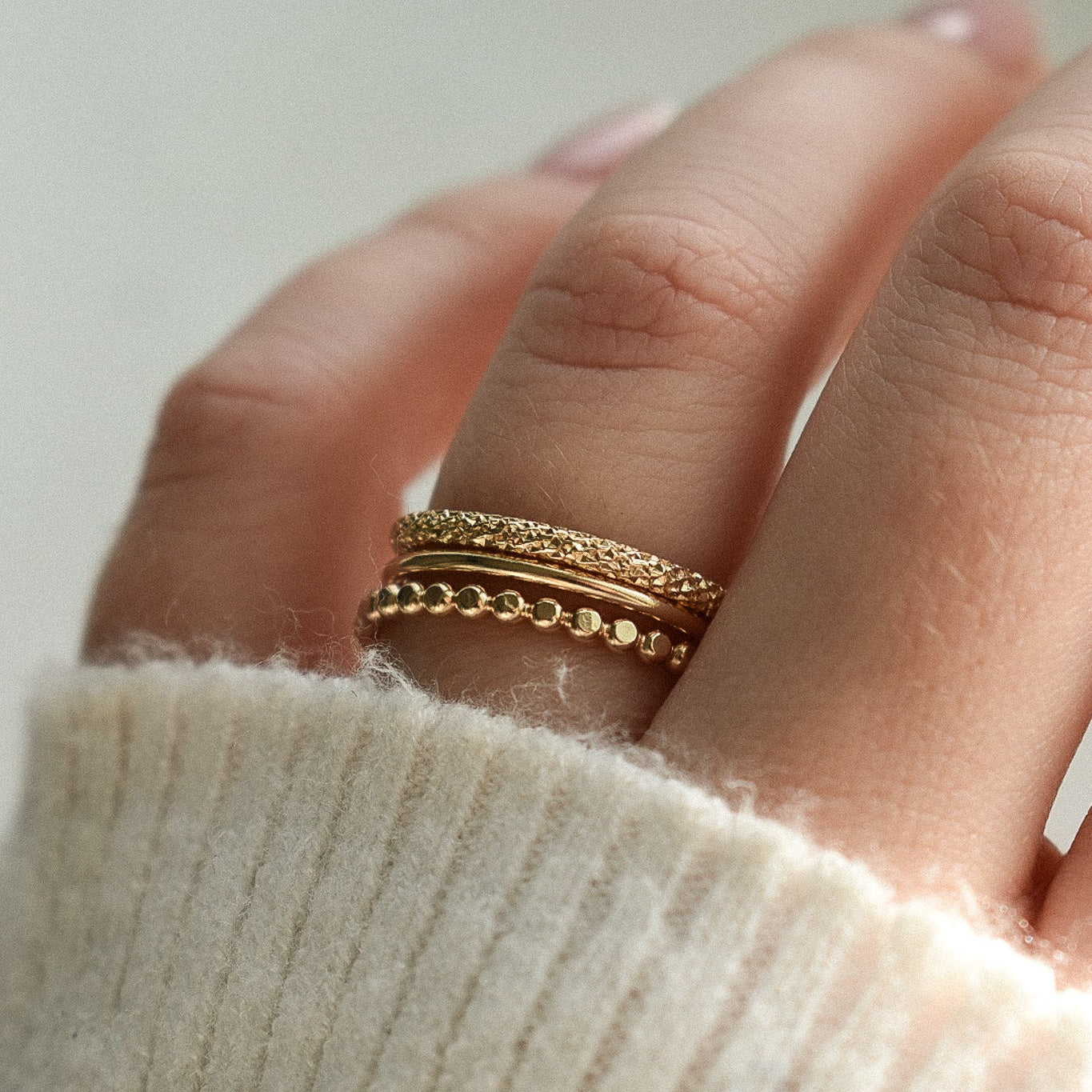 14k Gold Filled Textured Stacking Ring