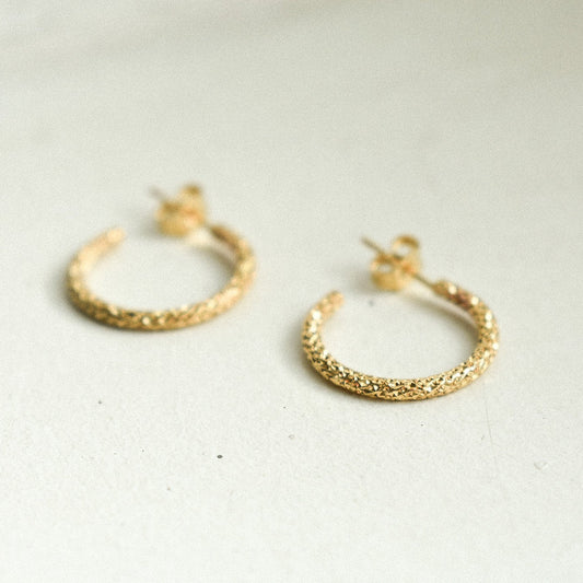 14K Gold Filled Sparkle Hoop Earrings