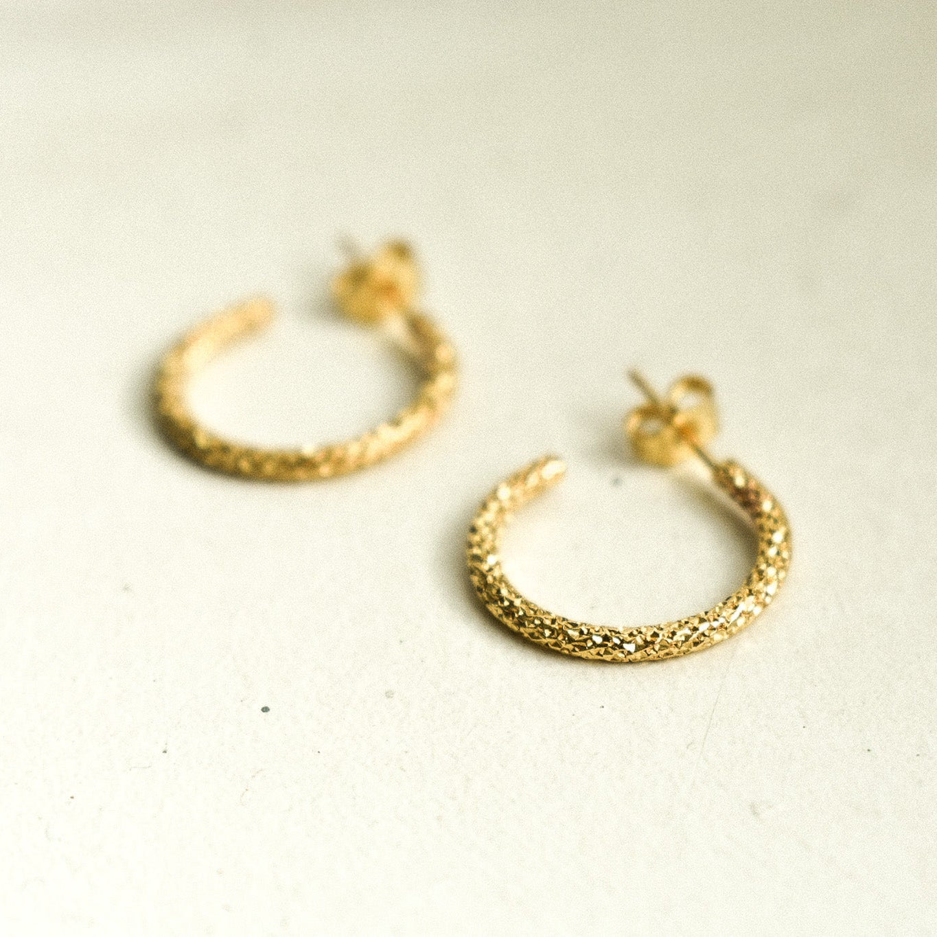 14K Gold Filled Sparkle Hoop Earrings
