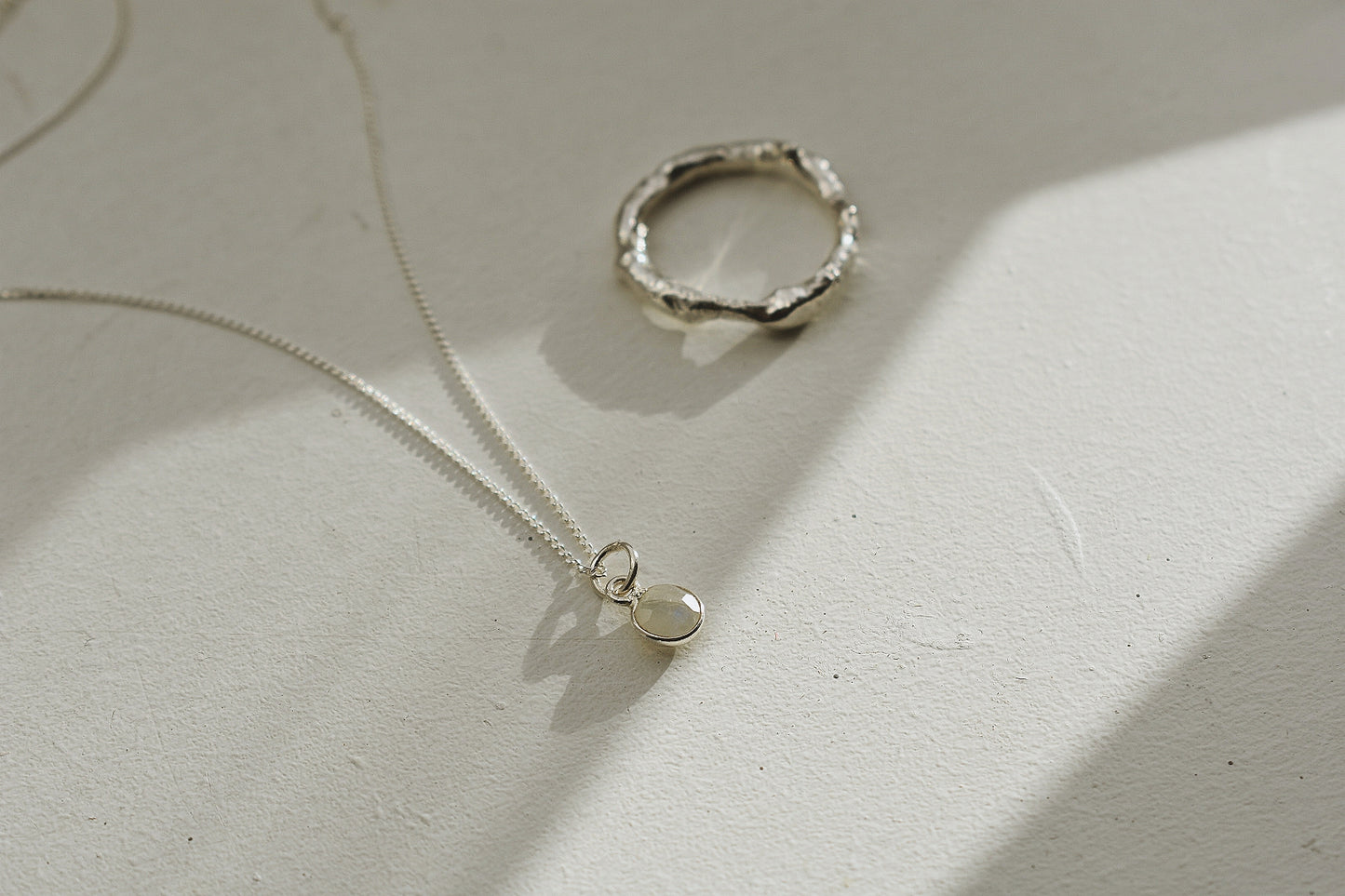 Sterling Silver Moonstone Pendant Necklace