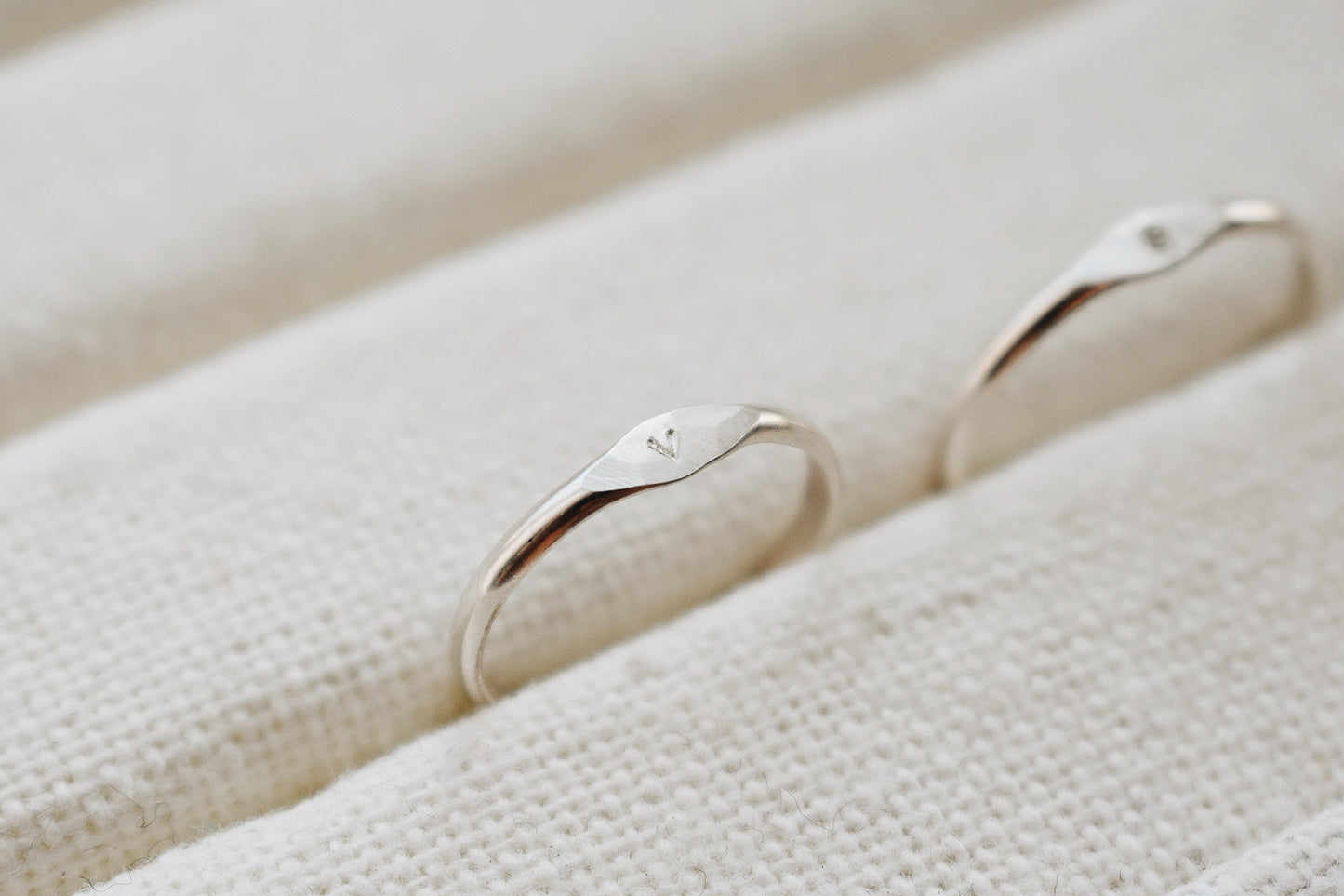 Silver Initial Signet Ring