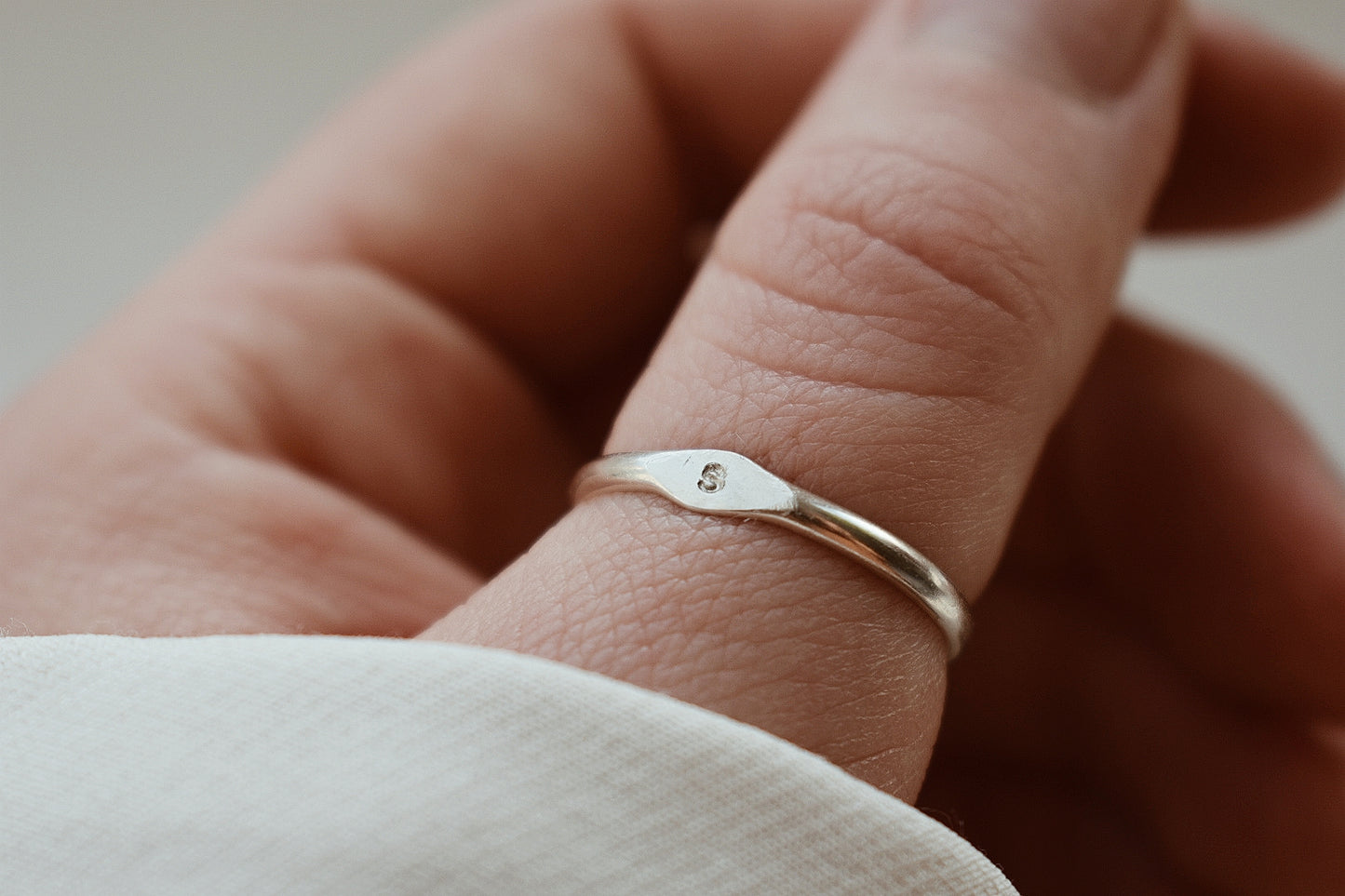 Silver Initial Signet Ring