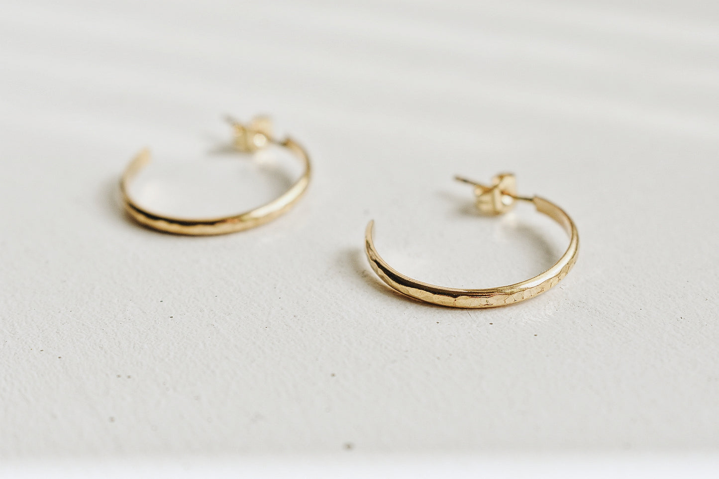 14k Gold Filled Hammered Hoops