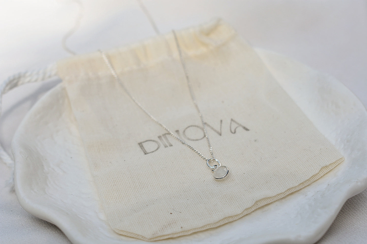 Sterling Silver Moonstone Pendant Necklace