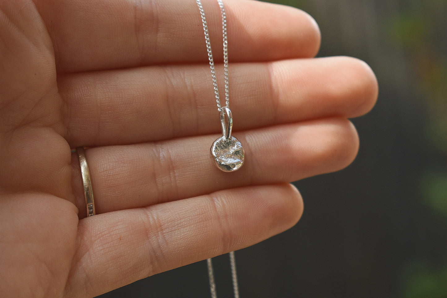 Sterling Silver Molten Charm Layering Necklace