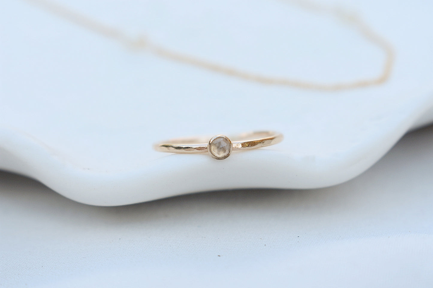 Gold Filled Moonstone Stacking Ring