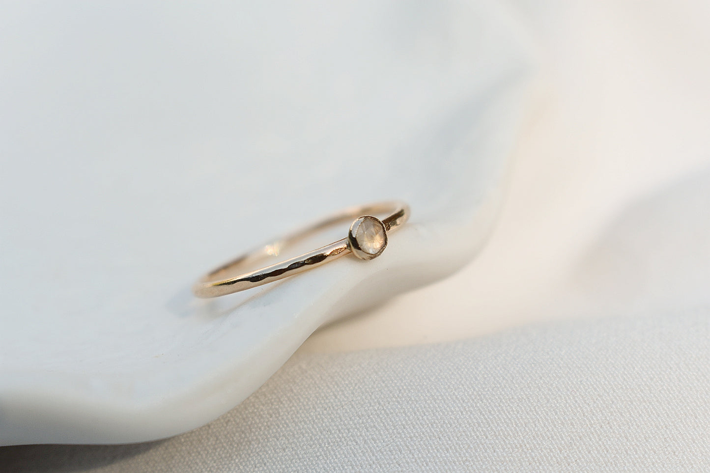 Gold Filled Moonstone Stacking Ring