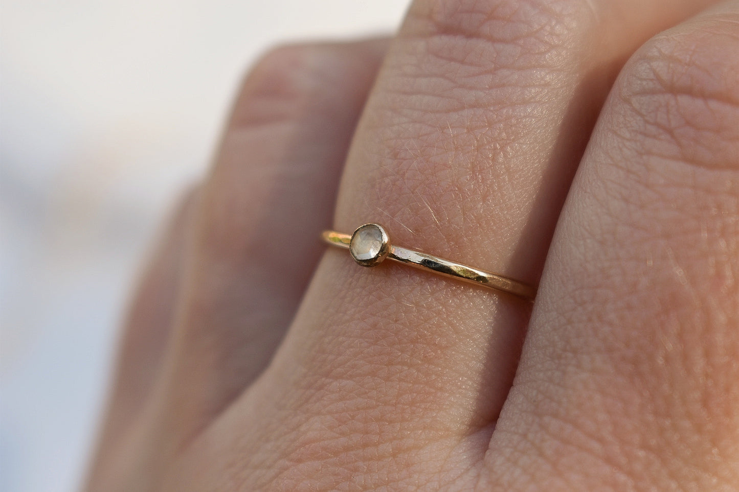 Gold Filled Moonstone Stacking Ring