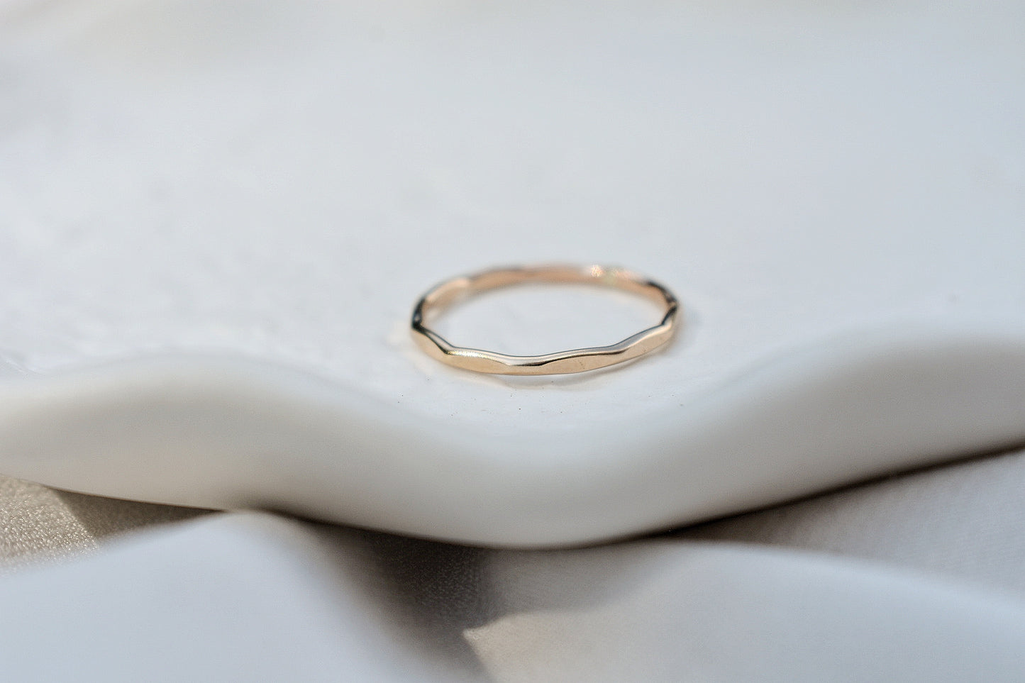 Hammered Flat Ring - 14k Gold Fill