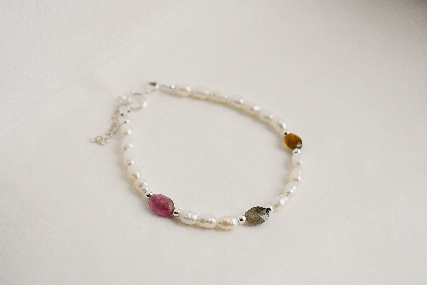 Freshwater Pearl and Tourmaline Bracelet