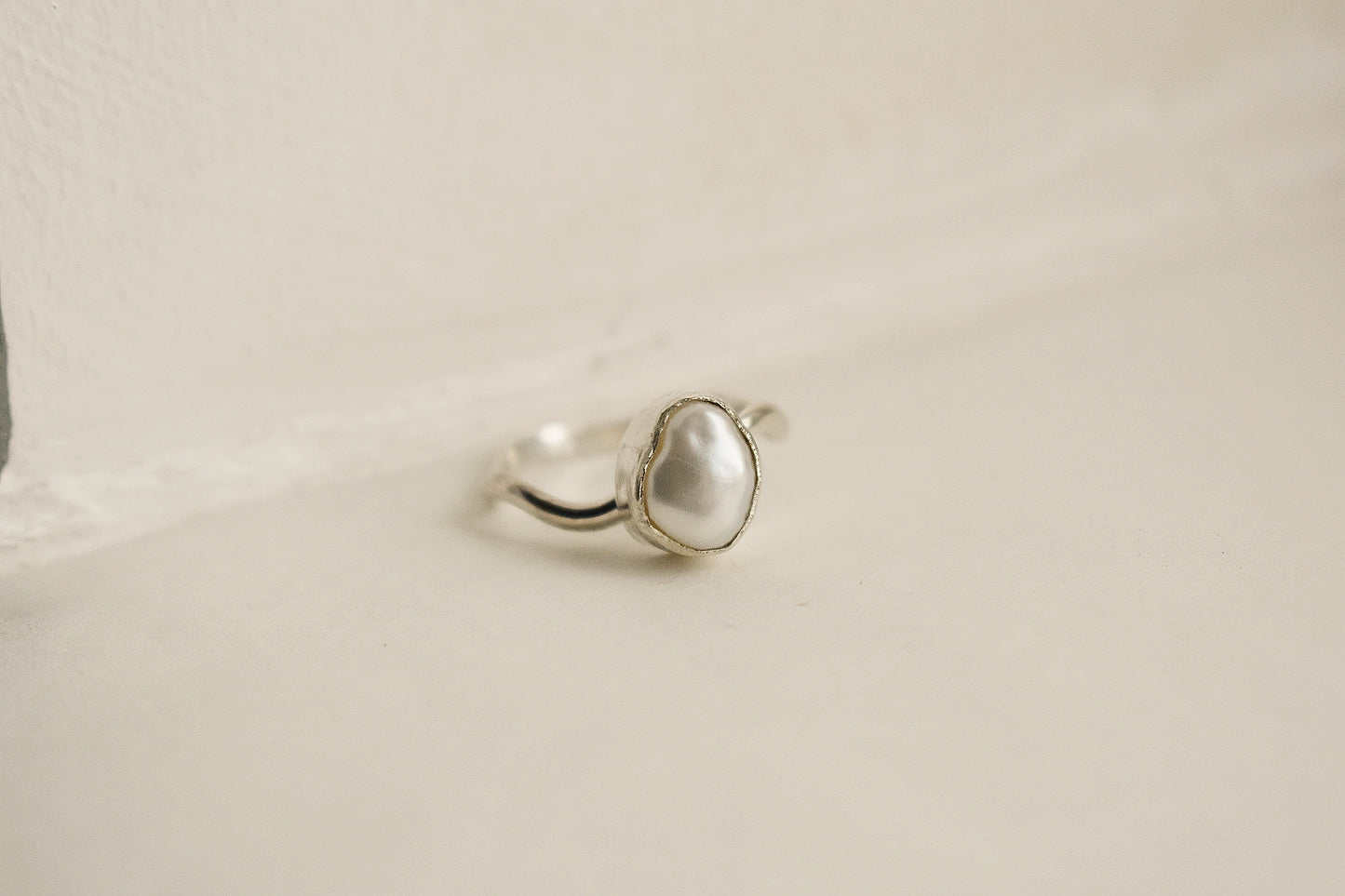 Sterling Silver Keshi Pearl Ring