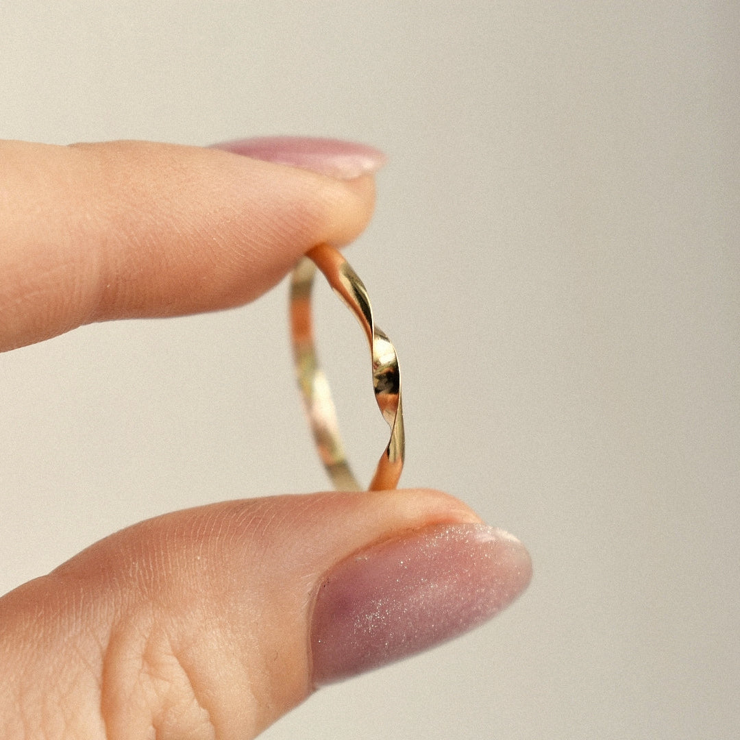 14k Gold Fill Twisted Stacking Ring