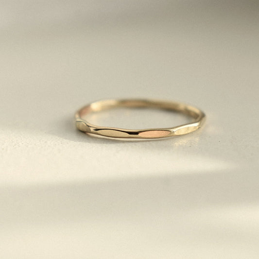 Hammered Flat Ring - 14k Gold Fill