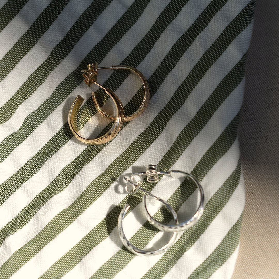 14k Gold Filled Floral Hoops
