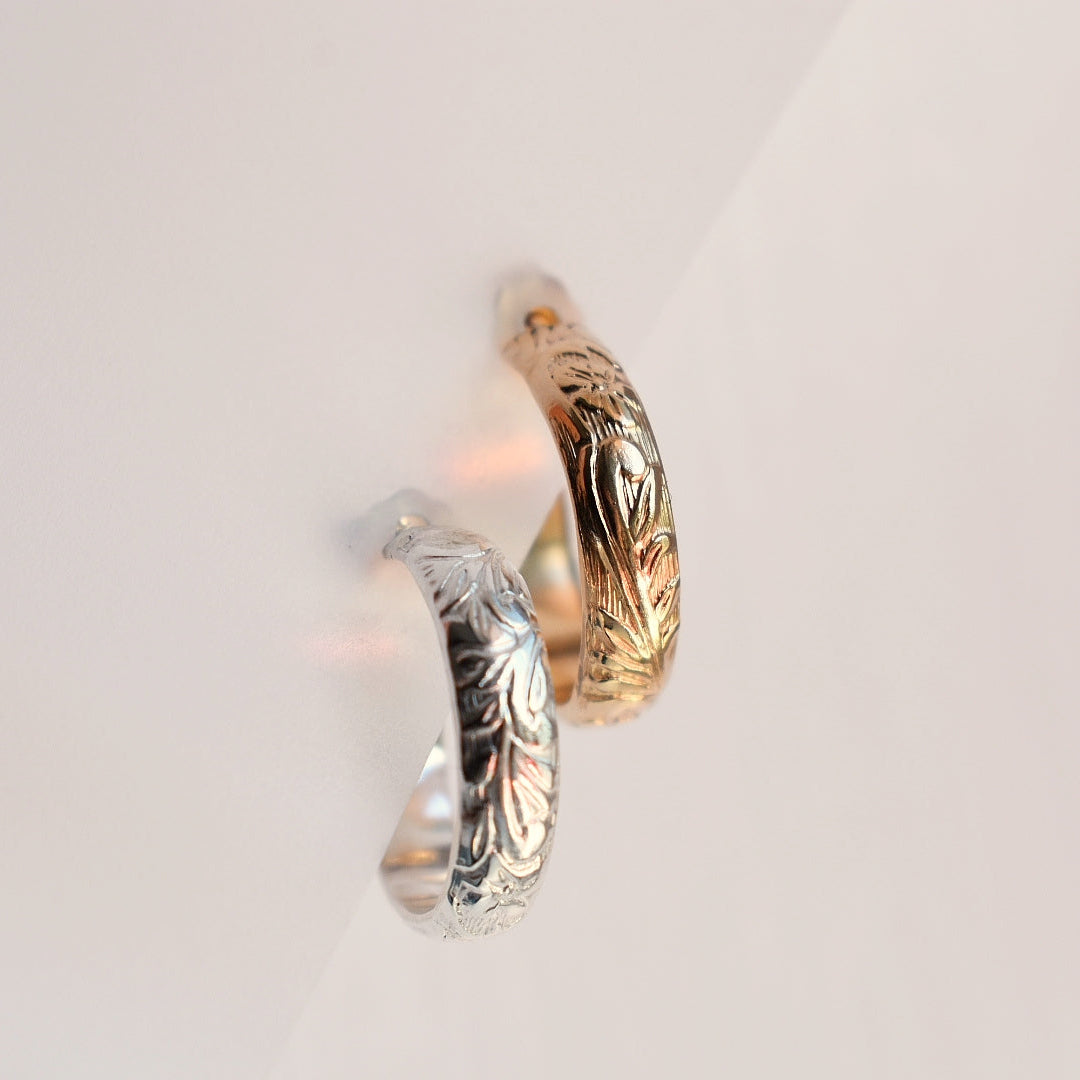 14k Gold Filled Floral Hoops