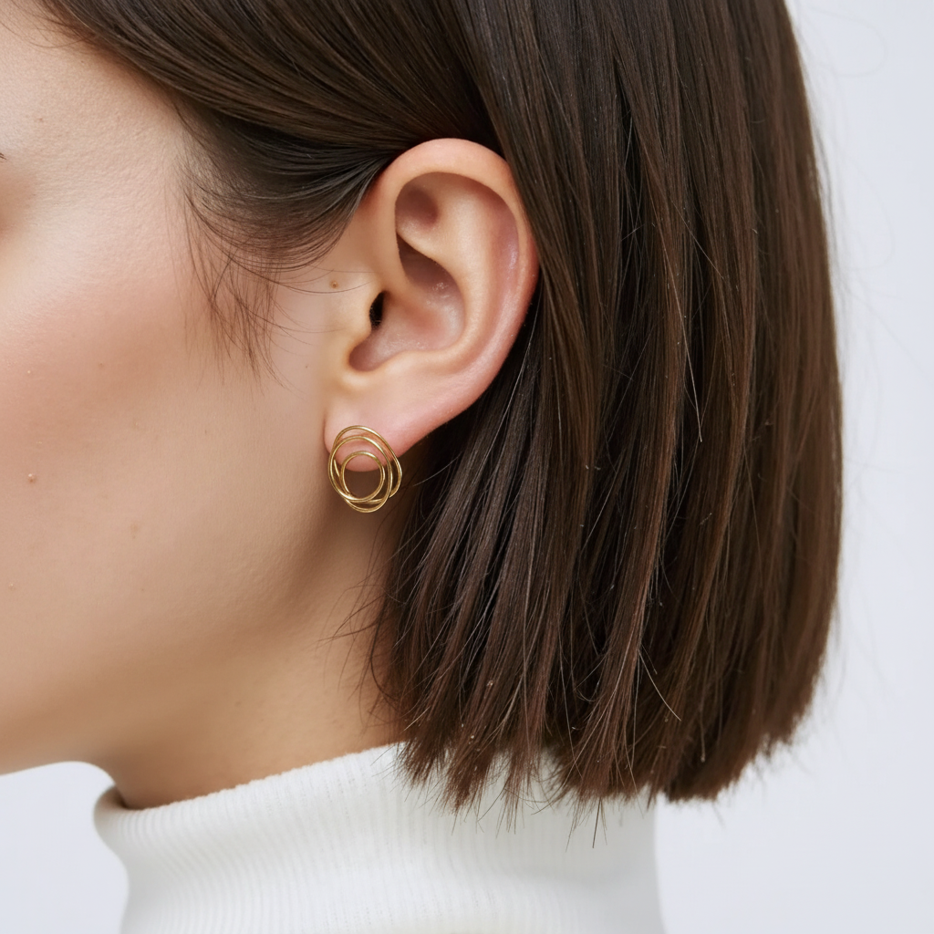 14k Gold Fill Nest Stud Earrings