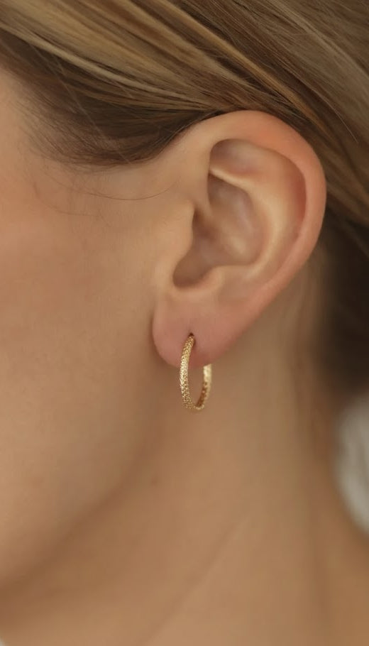 14K Gold Filled Sparkle Hoop Earrings